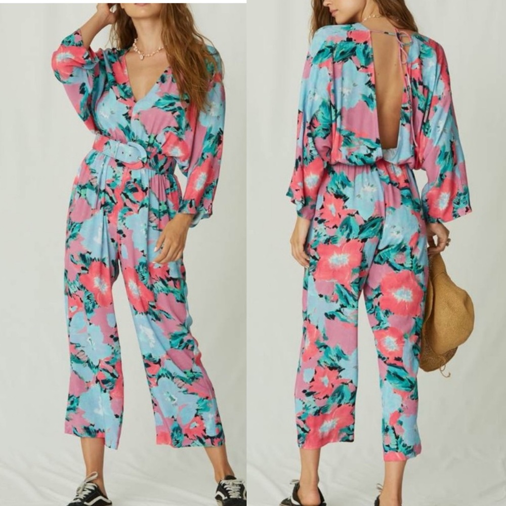 Jen’s Pirate Booty Camilla Jumpsuit in Botanic Earth Floral Sz Small